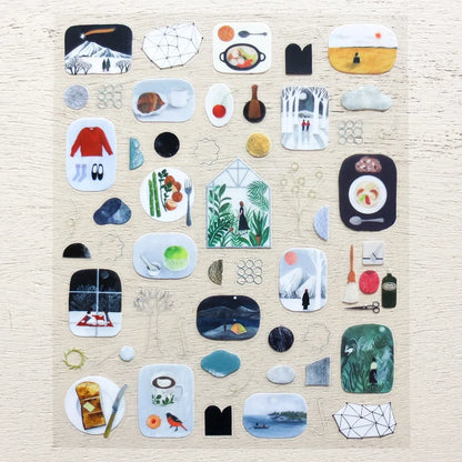 Scene Nishi Shuku Stickers · Cozyca