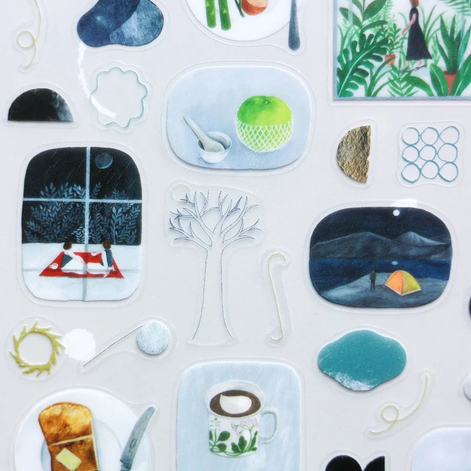 Scene Nishi Shuku Stickers · Cozyca