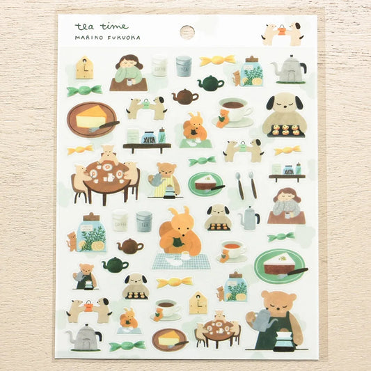 Tea Time Mariko Fukuoka Stickers · Cozyca