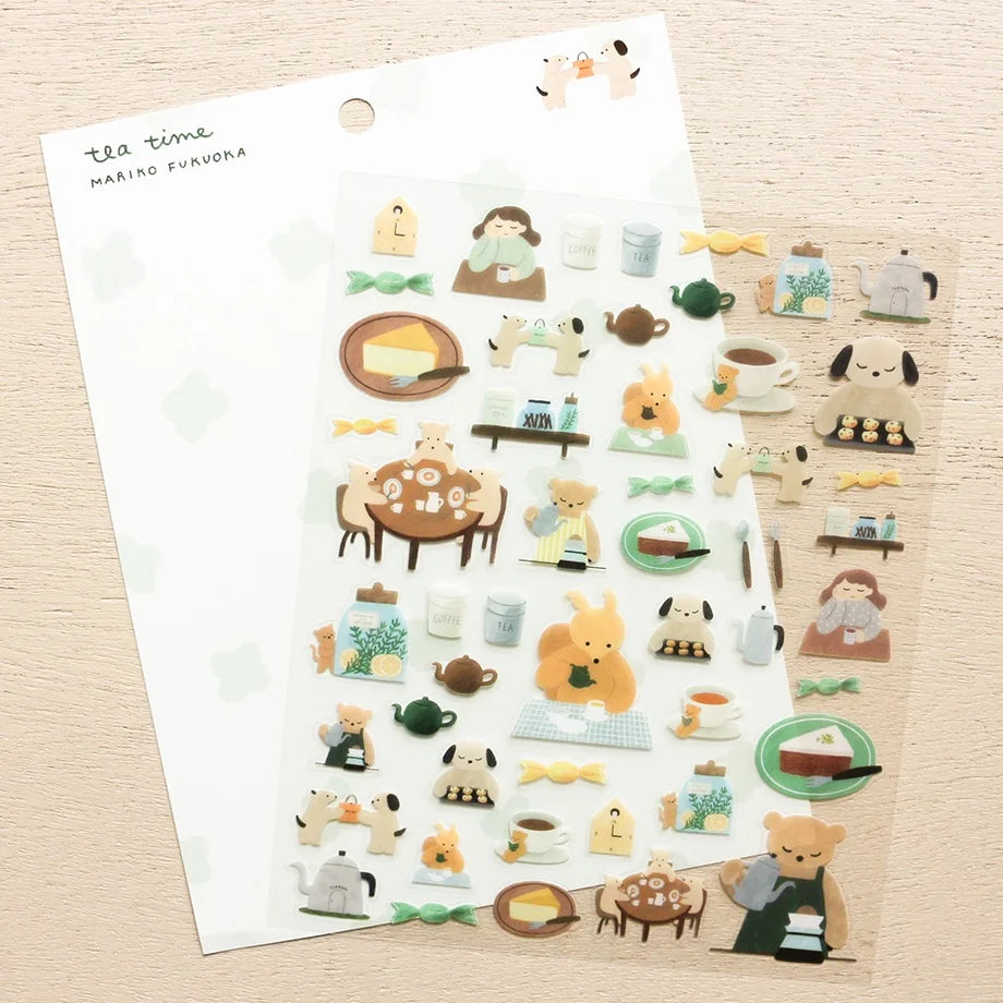 Tea Time Mariko Fukuoka Stickers · Cozyca