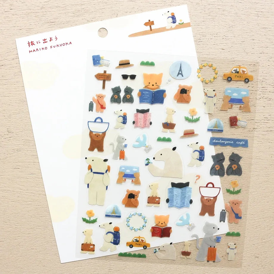 Let's Go on a Trip! Mariko Fukuoka Stickers · Cozyca