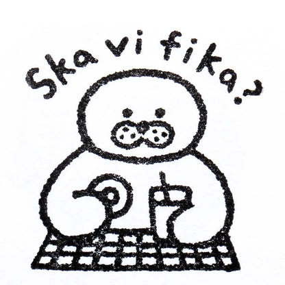 Shall we have tea? Mariko Fukuoka Rubber Stamp · Cozyca