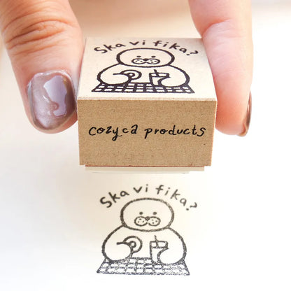 Shall we have tea? Mariko Fukuoka Rubber Stamp · Cozyca