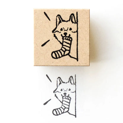 Mischievous Puppy Midori Asano Rubber Stamp · Cozyca