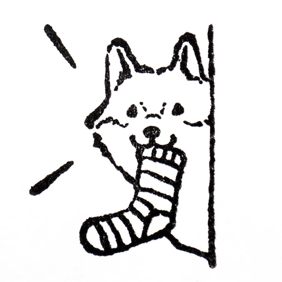 Mischievous Puppy Midori Asano Rubber Stamp · Cozyca