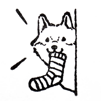 Mischievous Puppy Midori Asano Rubber Stamp · Cozyca