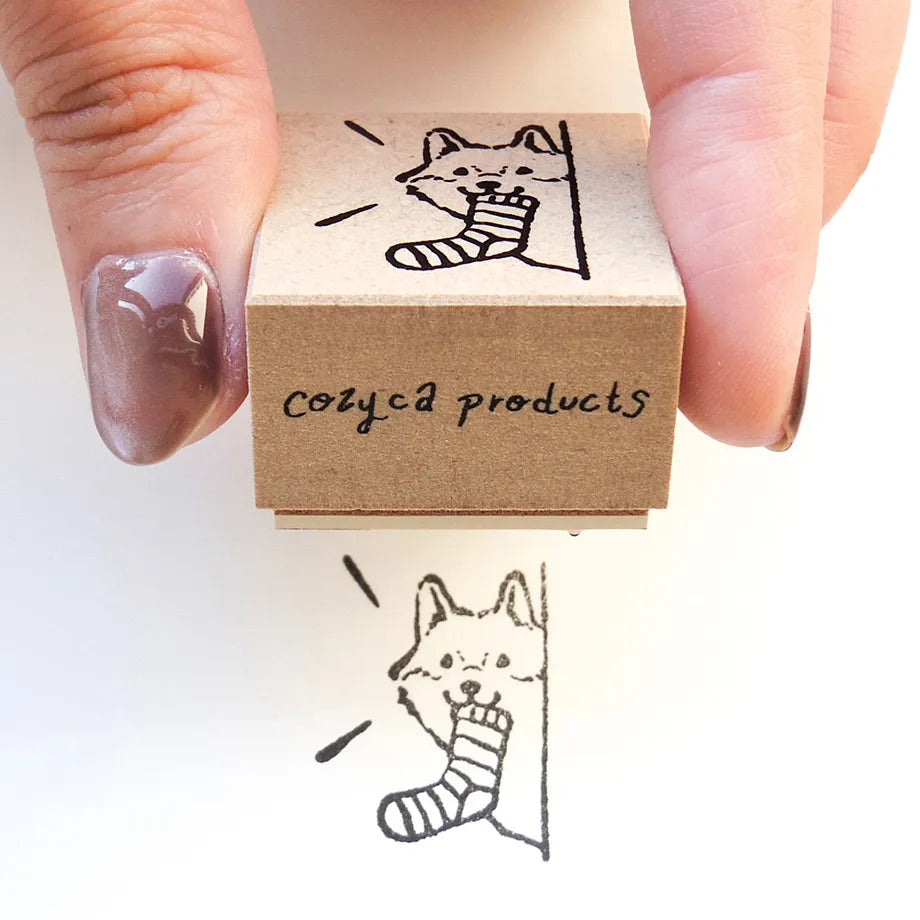 Mischievous Puppy Midori Asano Rubber Stamp · Cozyca