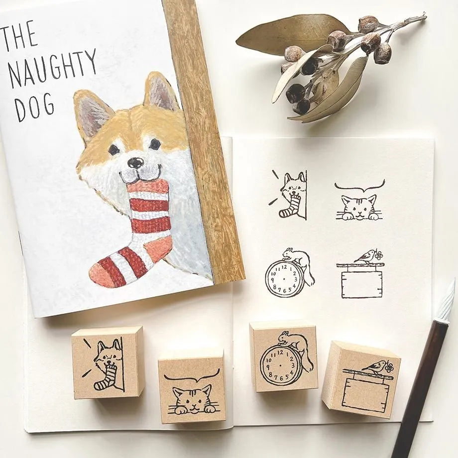 Signboard and Bird Midori Asano Rubber Stamp · Cozyca