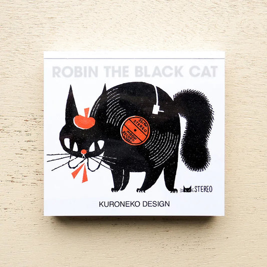 Robin The Black Cat Kuroneko Design Memo Pad · Cozyca