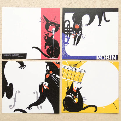 Robin The Black Cat Kuroneko Design Memo Pad · Cozyca