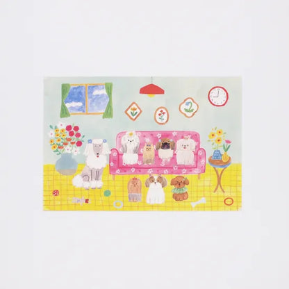 Omekashi Dog's Room Postcard · Paper Message