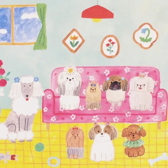 Omekashi Dog's Room Postcard · Paper Message