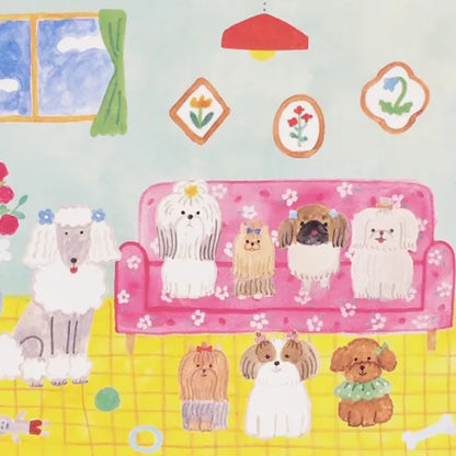 Omekashi Dog's Room Postcard · Paper Message
