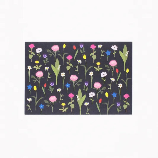 Flower Field at Night Postcard · Paper Message