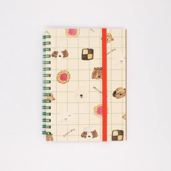 Cookie & Meringue Dog A6 Ring Notebook · Paper Message