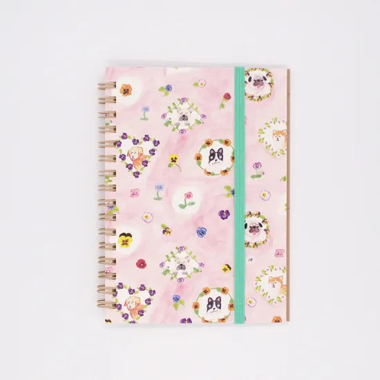 Pansies & Dogs A6 Ring Notebook · Paper Message
