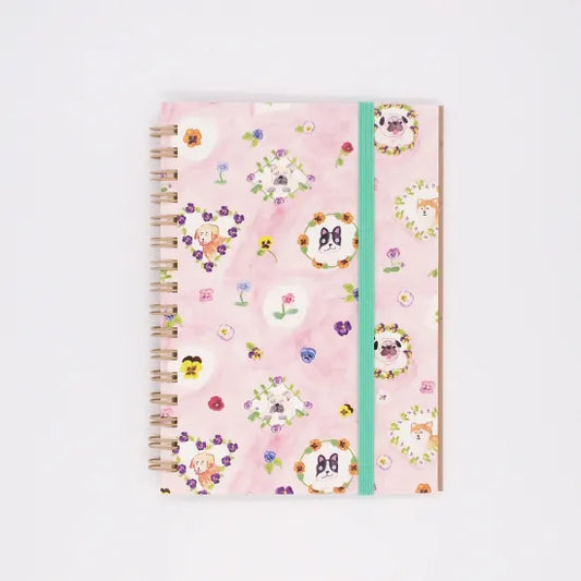 Pansies & Dogs A6 Ring Notebook · Paper Message