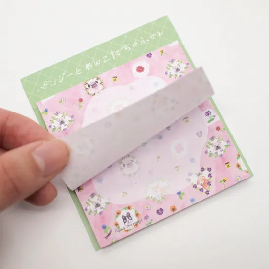 Pansies & Dogs Square Sticky Notes · Paper Message