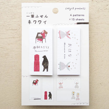"I'm going to write a letter" & Flower Necktie One Line Sticky Notes · Cozyca