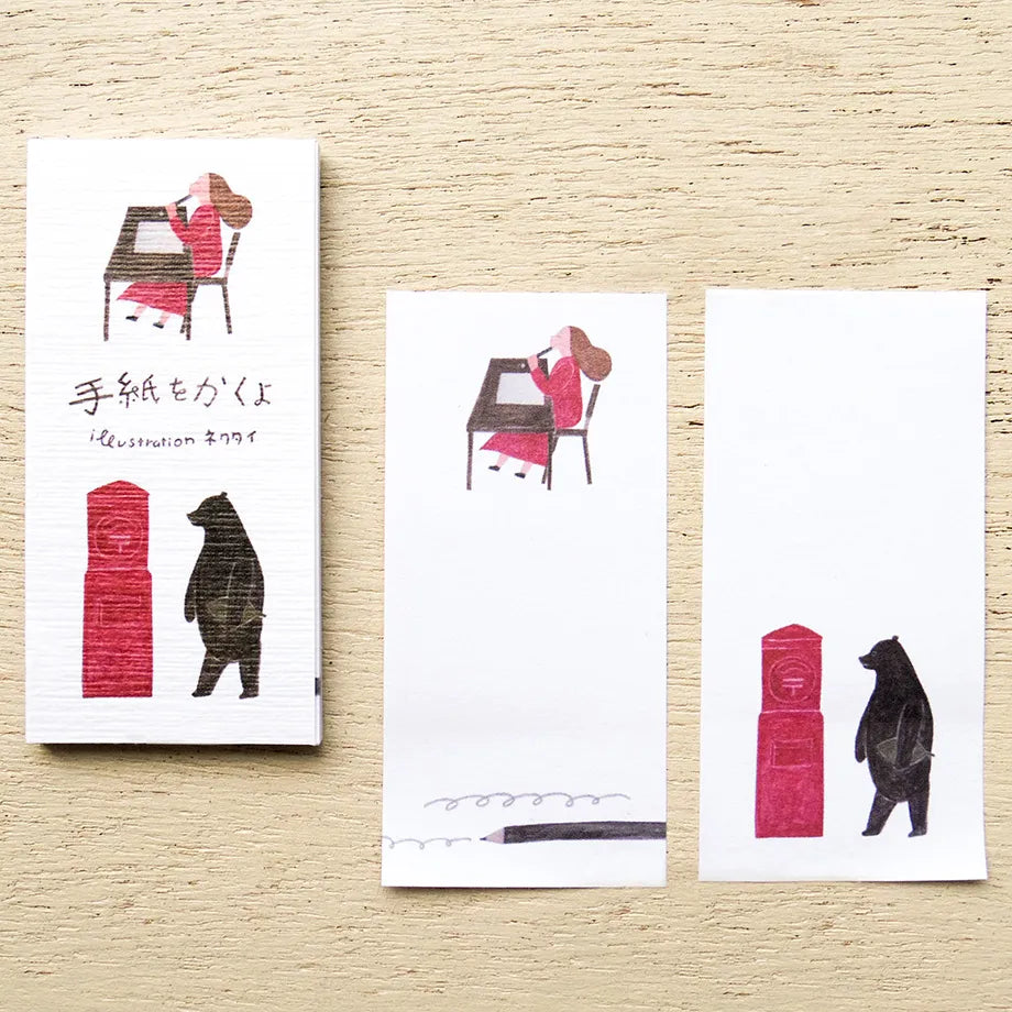"I'm going to write a letter" & Flower Necktie One Line Sticky Notes · Cozyca