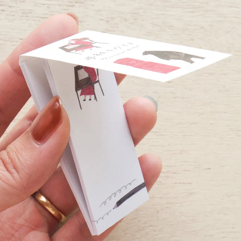 "I'm going to write a letter" & Flower Necktie One Line Sticky Notes · Cozyca