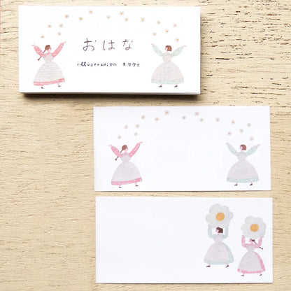 "I'm going to write a letter" & Flower Necktie One Line Sticky Notes · Cozyca