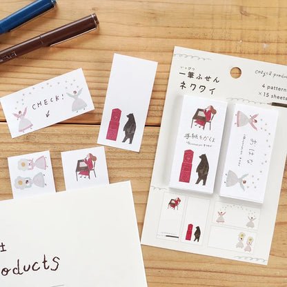 "I'm going to write a letter" & Flower Necktie One Line Sticky Notes · Cozyca