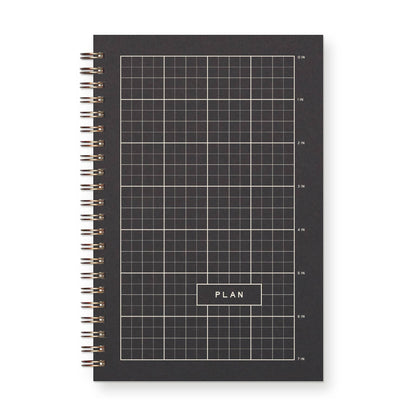 French Vanilla & Dark Green Ruler Grid Undated Weekly Planner · Ruff House Print Shop