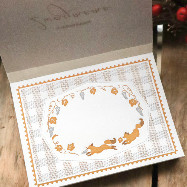 Fox & Grapes Letterpress 2-way Memo Pad・Keibunsha & meriBUN