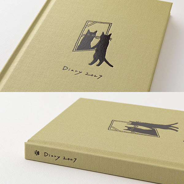 2027 Midori Beige Cat Book Diary《B6》
