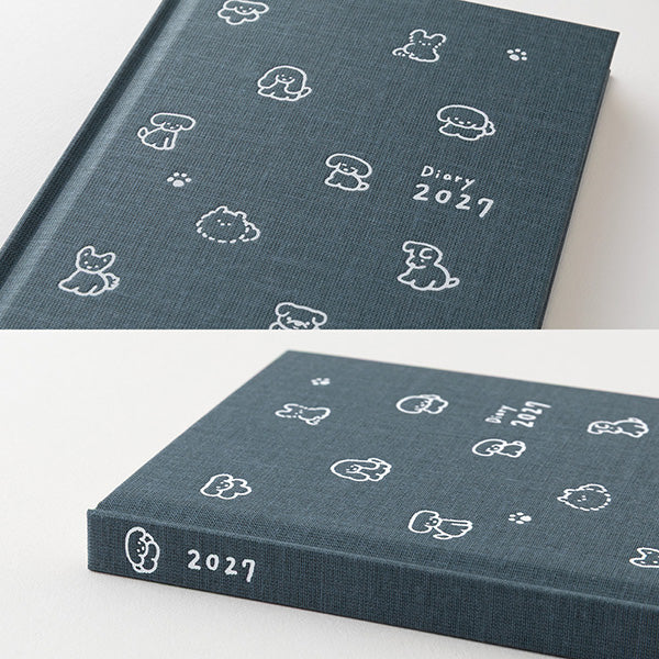 2027 Midori Navy Dog Book Diary《B6》