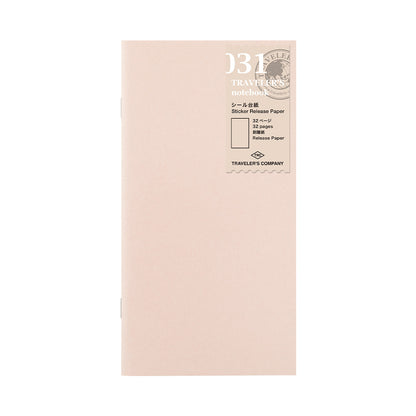 TRAVELER'S Notebook 031 Sticker Release Paper