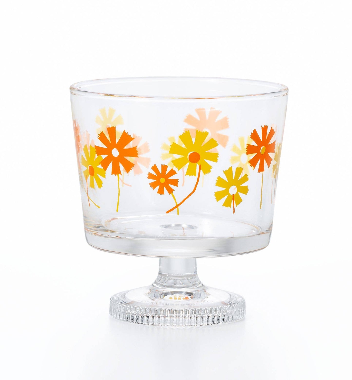 Wildflower Footed Dessert Glass Cup · Aderia Retro