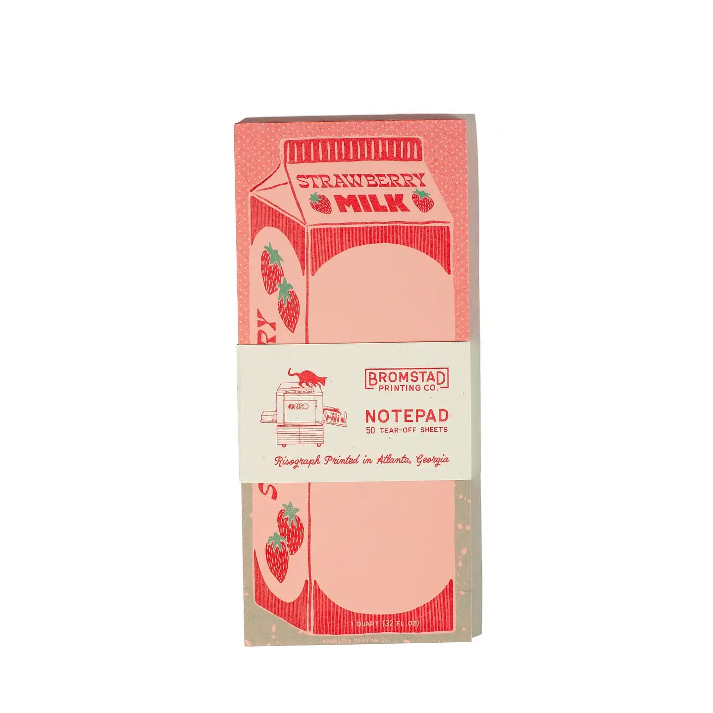 Strawberry Milk Risograph Note Pad · Bromstad Printing Co.