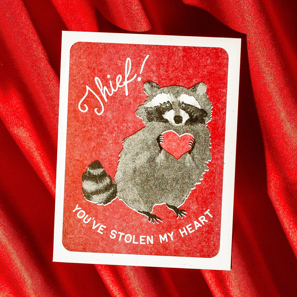 Thief! Raccoon Love Risograph Card · Bromstad Printing Co.