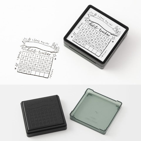 Habit Tracker Pre-Inked Paintable Stamp · Midori