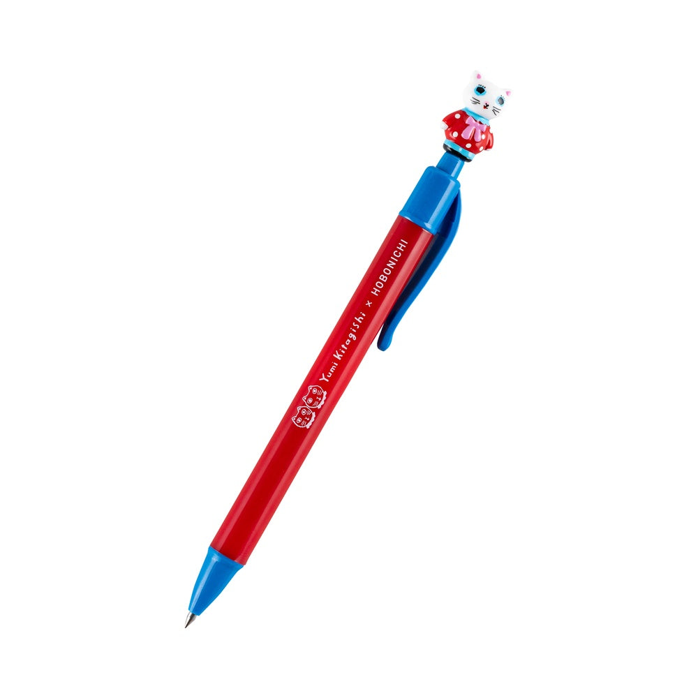 Yumi Kitagishi White Cat Ballpoint Pen · Hobonichi