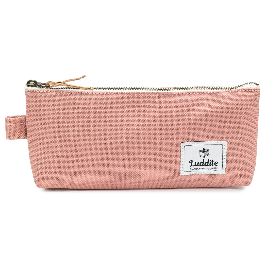 Dull Pink Gusset Pen Case · LUDDITE