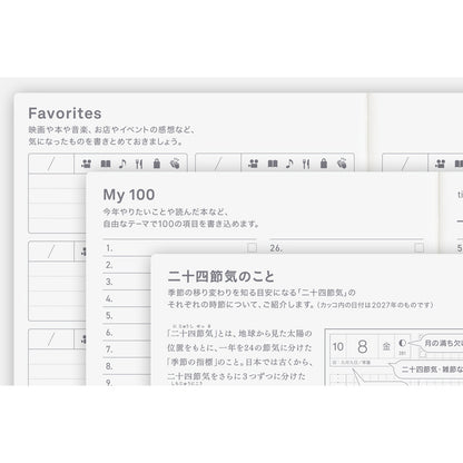 2027 Hobonichi Techo English Original Book《A6 size/Daily/Jan start/Mon start》