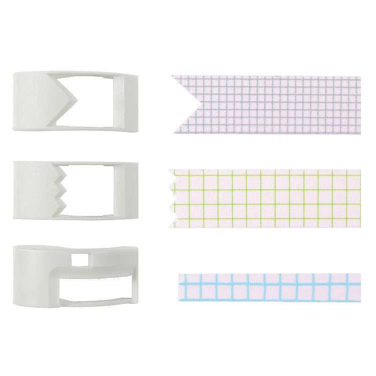 Kutsuwa Ribbon 2-Way White Washi Tape Cutter《Set of 3》