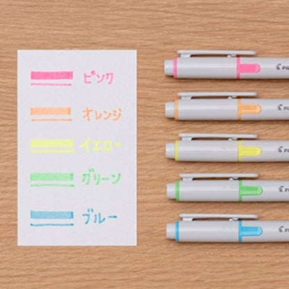Pilot Kire-Na Dual Tip Highlighter 5-Color Set《Basic Colors》