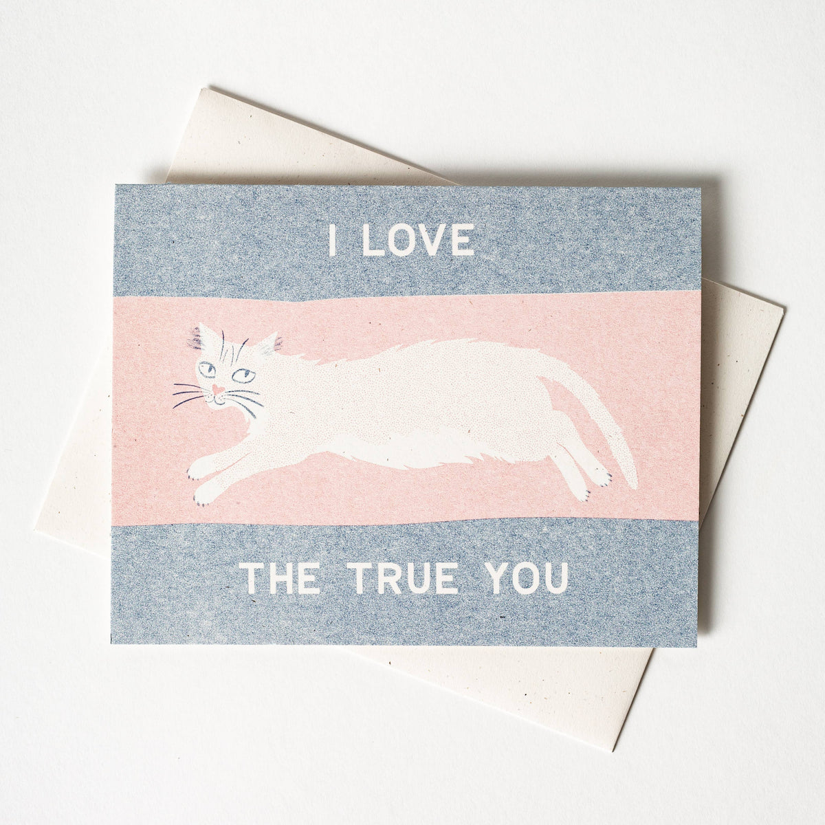 I Love The True You Trans Pride Risograph Card  · Bromstad Printing Co.