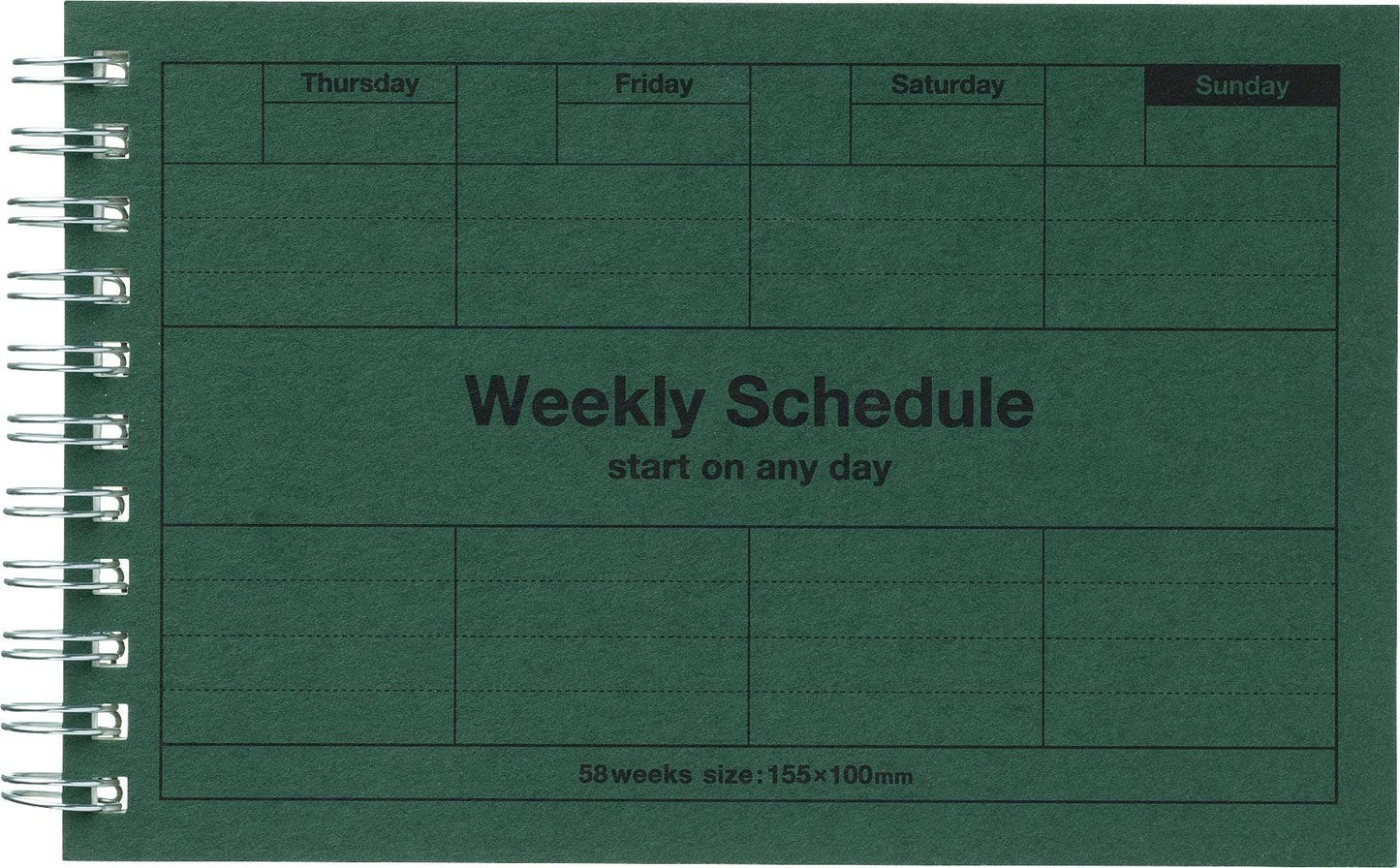 Mark's Day Free Weekly Schedule《Dark Green》