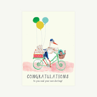 A Very Chic Stork Greeting Card · Mr. Boddington's Studio