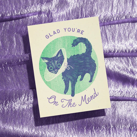 Glad You Are On The Mend Risograph Card  · Bromstad Printing Co.