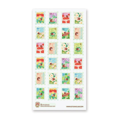 Snail Mail Stamps Sticker Sheet · STICKII