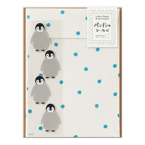 Penguin Letter Set with Stickers · Midori