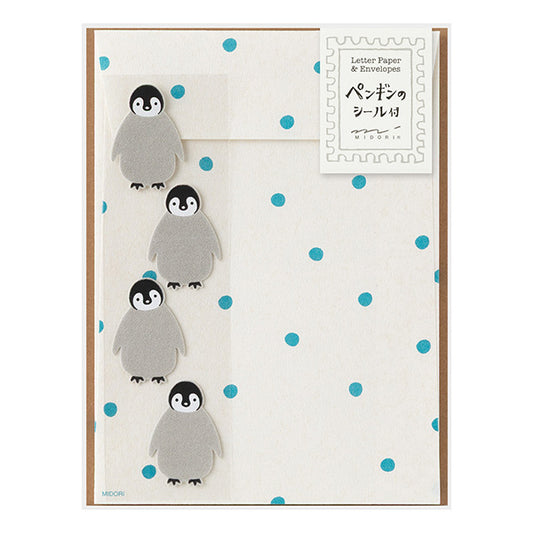 Penguin Letter Set with Stickers · Midori