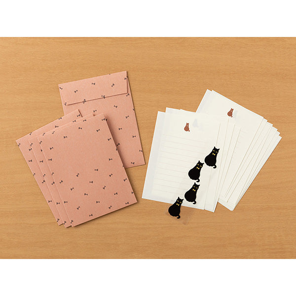 Black Cat Letter Set with Stickers · Midori