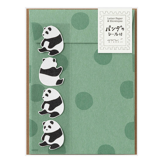 Panda Letter Set with Stickers · Midori